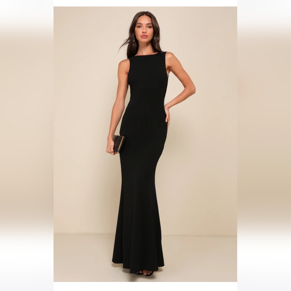 Lulus Love In Your Eyes Black Knotted Mermaid Maxi Dress